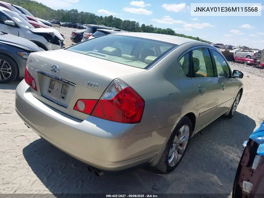 2006 Infiniti M35 VIN: JNKAY01E36M115568 Lot: 42212427