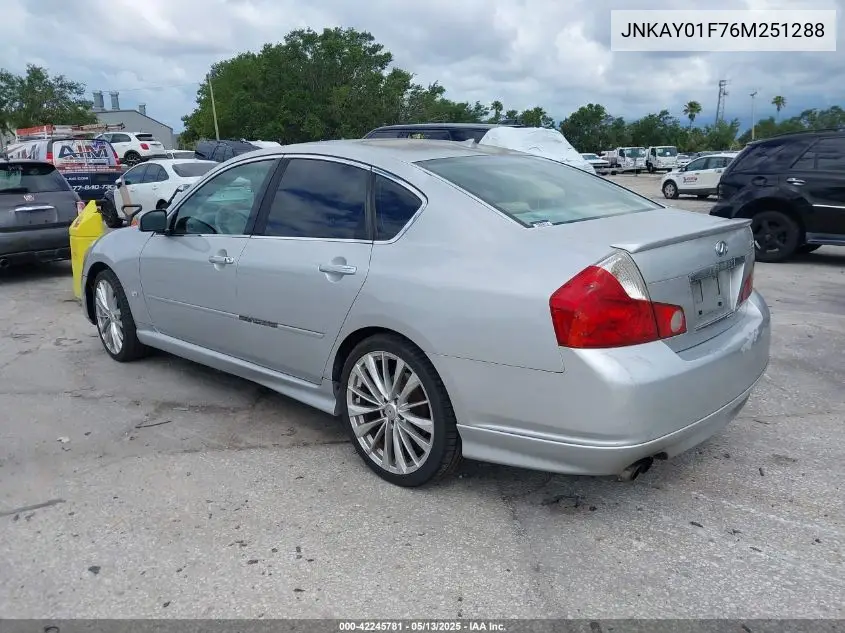 2006 Infiniti M35 VIN: JNKAY01F76M251288 Lot: 42245781