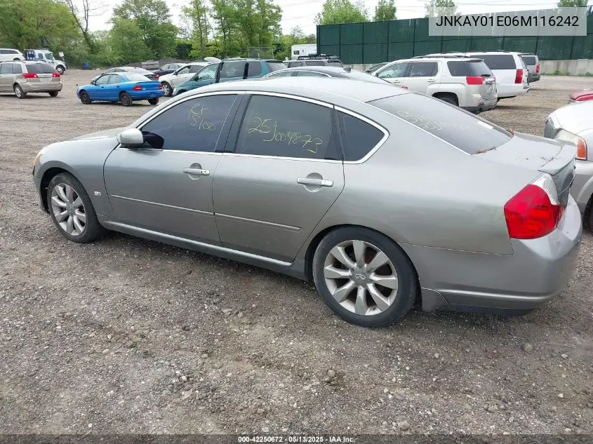 2006 Infiniti M35 Sport VIN: JNKAY01E06M116242 Lot: 42250672