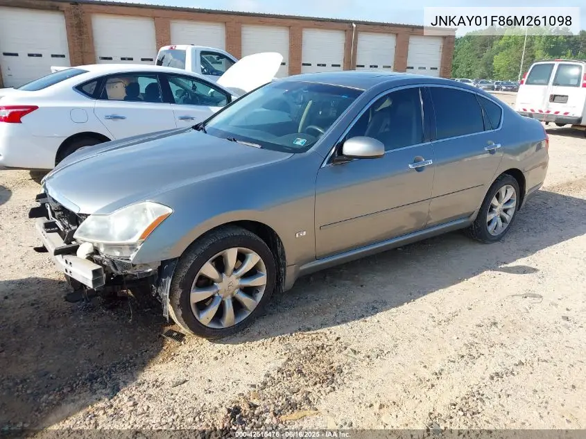 2006 Infiniti M35 VIN: JNKAY01F86M261098 Lot: 42515476
