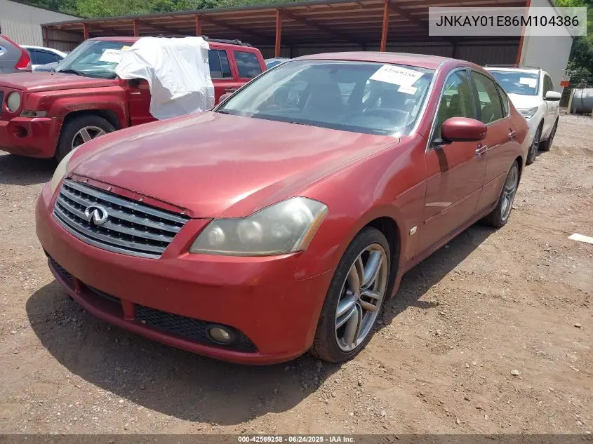 2006 Infiniti M35 Sport VIN: JNKAY01E86M104386 Lot: 42569258