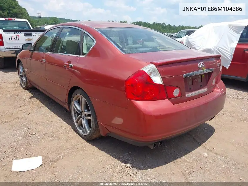 2006 Infiniti M35 Sport VIN: JNKAY01E86M104386 Lot: 42569258