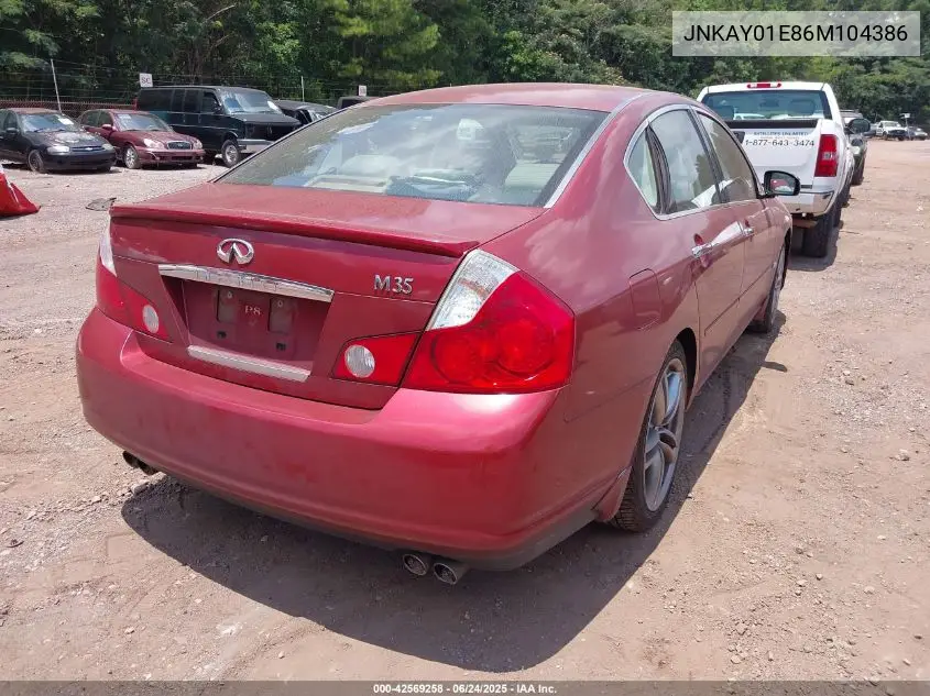 2006 Infiniti M35 Sport VIN: JNKAY01E86M104386 Lot: 42569258
