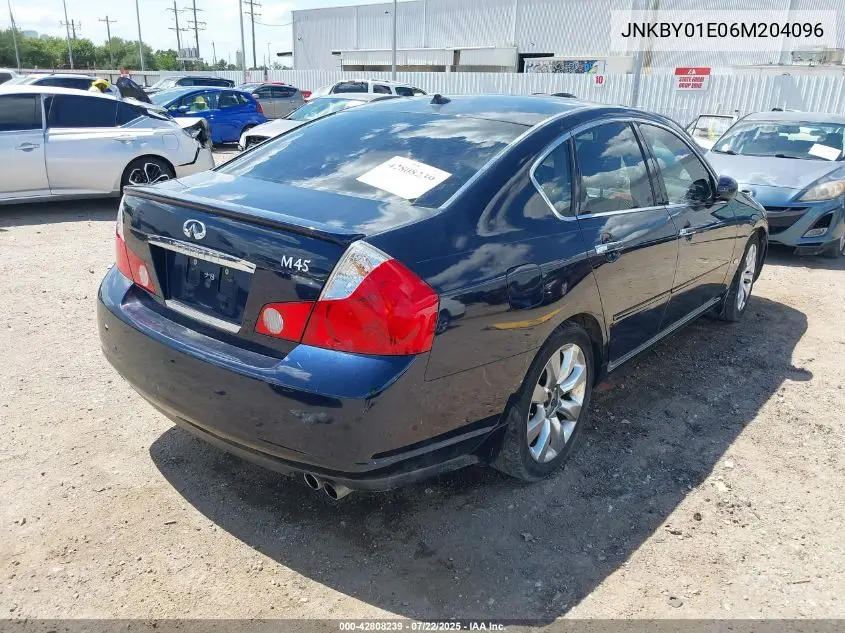 2006 Infiniti M45 VIN: JNKBY01E06M204096 Lot: 42808239