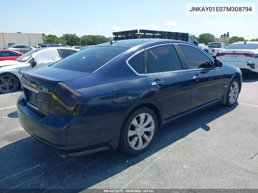 2007 Infiniti M35 VIN: JNKAY01E07M308794 Lot: 42210179