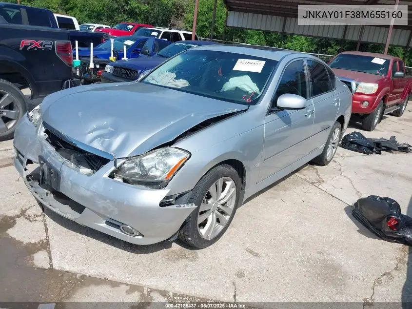 2008 Infiniti M35X VIN: JNKAY01F38M655160 Lot: 42188437