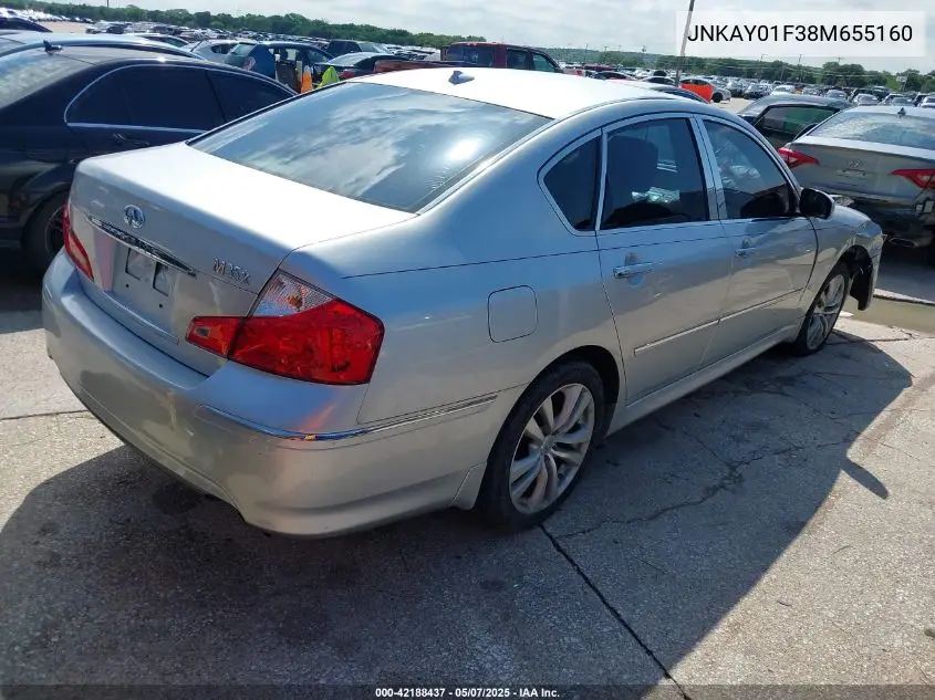 2008 Infiniti M35X VIN: JNKAY01F38M655160 Lot: 42188437