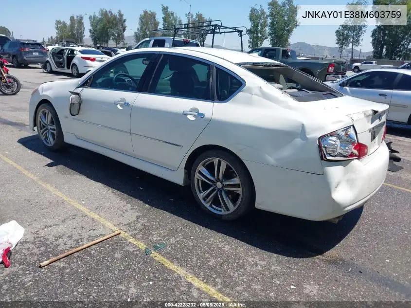 2008 Infiniti M35 VIN: JNKAY01E38M603759 Lot: 42228232