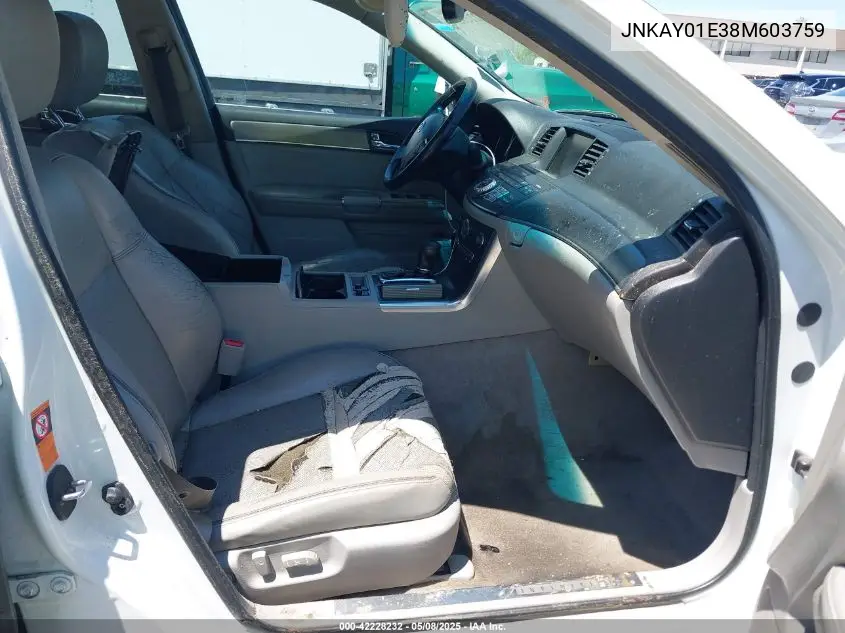 2008 Infiniti M35 VIN: JNKAY01E38M603759 Lot: 42228232