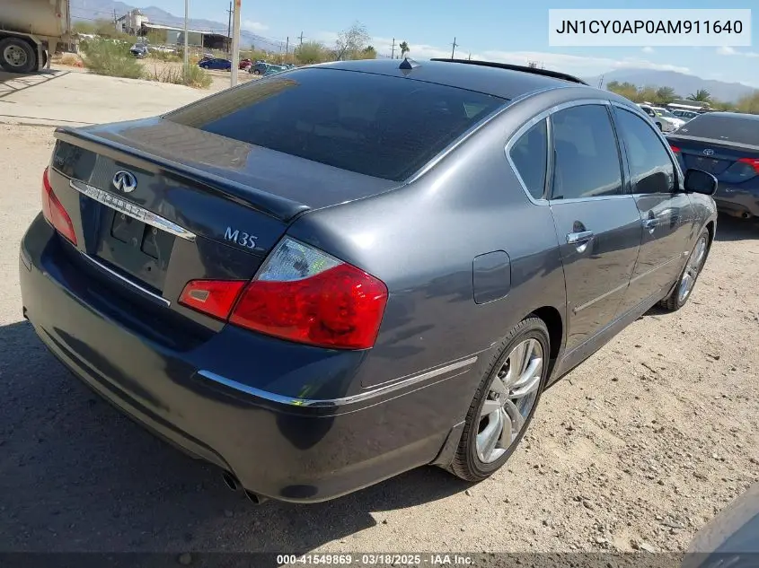 2010 Infiniti M35 VIN: JN1CY0AP0AM911640 Lot: 41549869