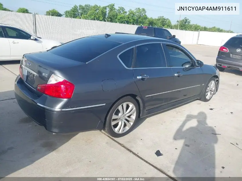 2010 Infiniti M35 VIN: JN1CY0AP4AM911611 Lot: 42654161