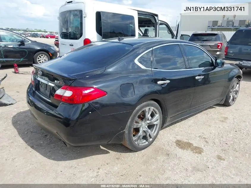 2012 Infiniti M37 VIN: JN1BY1AP3CM331741 Lot: 42192180