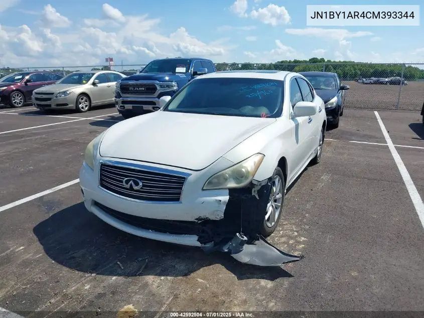 2012 Infiniti M37X VIN: JN1BY1AR4CM393344 Lot: 42592504