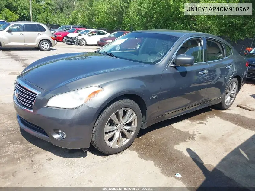 2012 Infiniti M35H VIN: JN1EY1AP4CM910962 Lot: 42597542