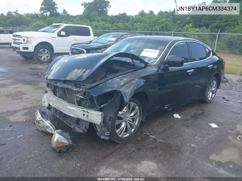 2012 Infiniti M37 VIN: JN1BY1AP6CM334374 Lot: 42651391