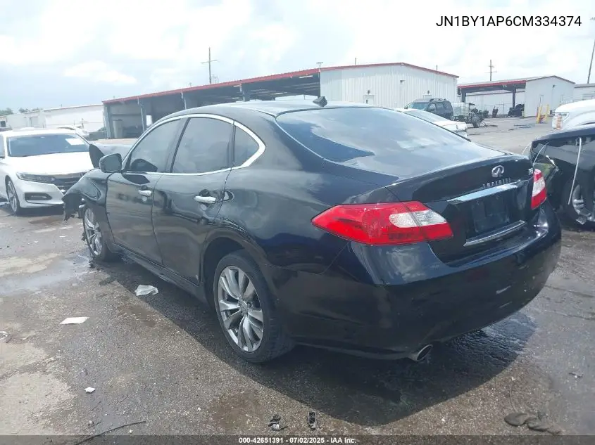 2012 Infiniti M37 VIN: JN1BY1AP6CM334374 Lot: 42651391
