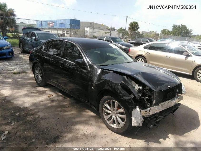 2015 Infiniti Q40 VIN: JN1CV6AP4FM580354 Lot: 37704129