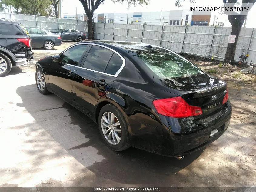 2015 Infiniti Q40 VIN: JN1CV6AP4FM580354 Lot: 37704129