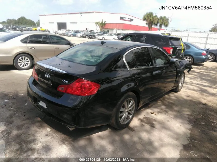 2015 Infiniti Q40 VIN: JN1CV6AP4FM580354 Lot: 37704129