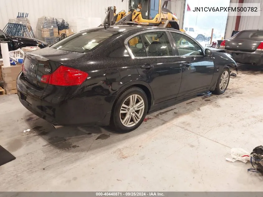 2015 Infiniti Q40 VIN: JN1CV6APXFM500782 Lot: 40440871