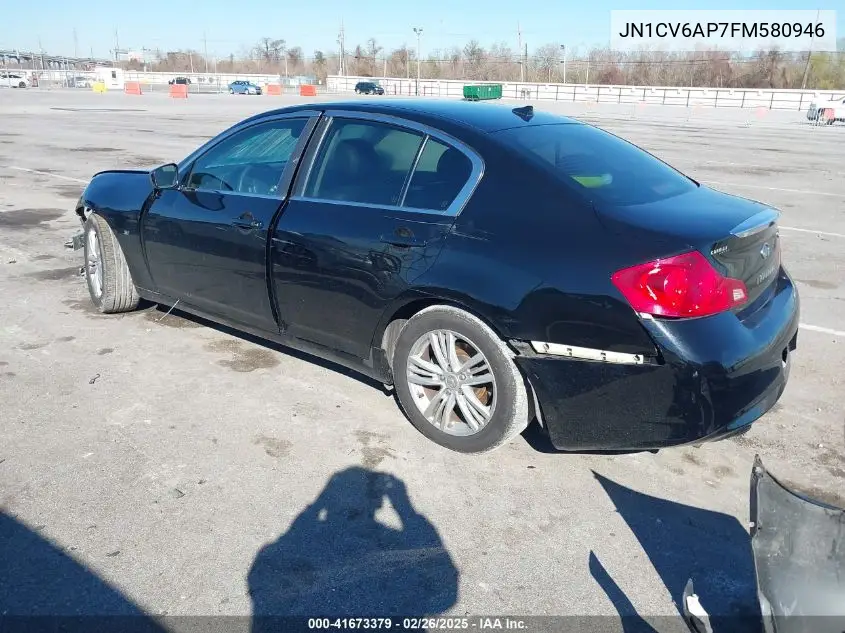 2015 Infiniti Q40 VIN: JN1CV6AP7FM580946 Lot: 41673379