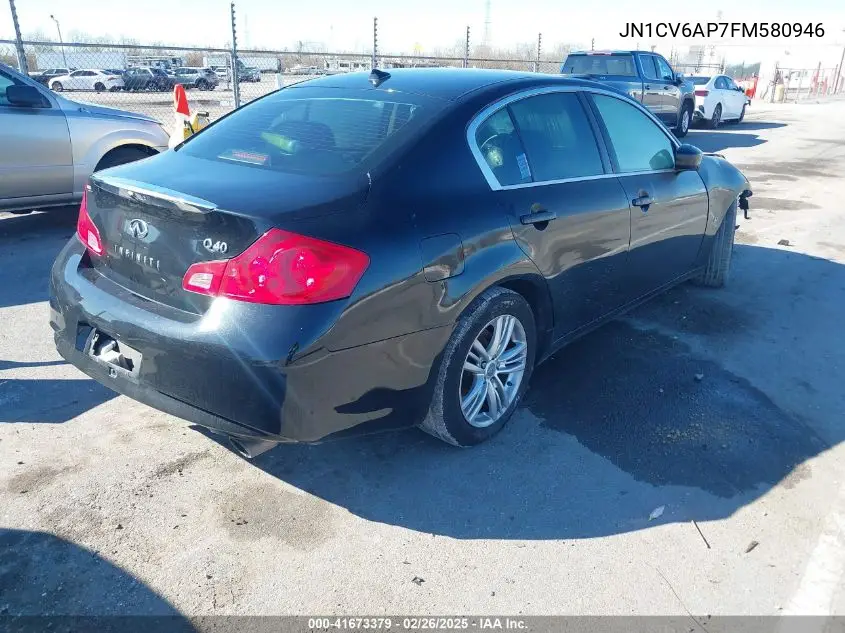 2015 Infiniti Q40 VIN: JN1CV6AP7FM580946 Lot: 41673379