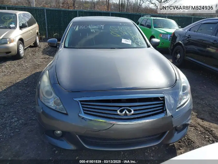 2015 Infiniti Q40 VIN: JN1CV6AR8FM524936 Lot: 41801539
