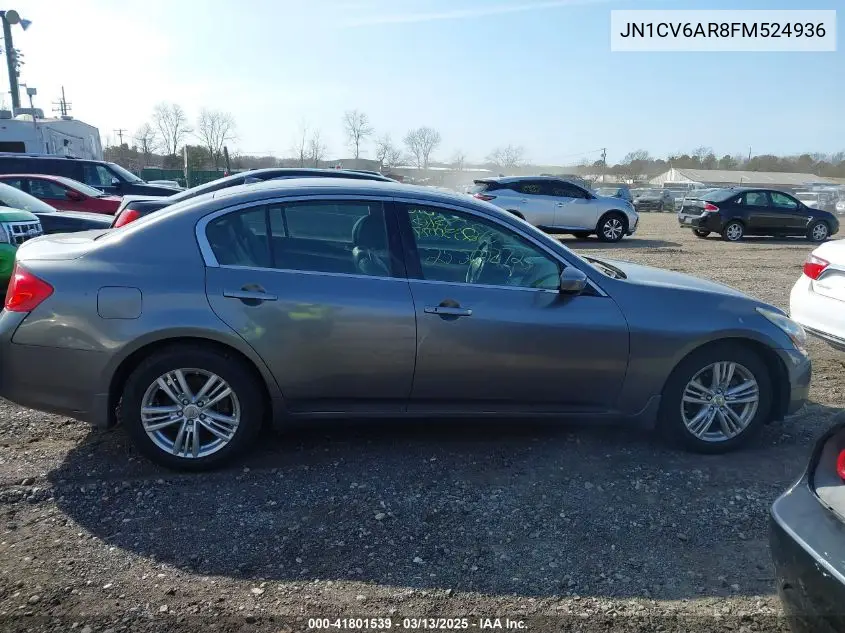 2015 Infiniti Q40 VIN: JN1CV6AR8FM524936 Lot: 41801539