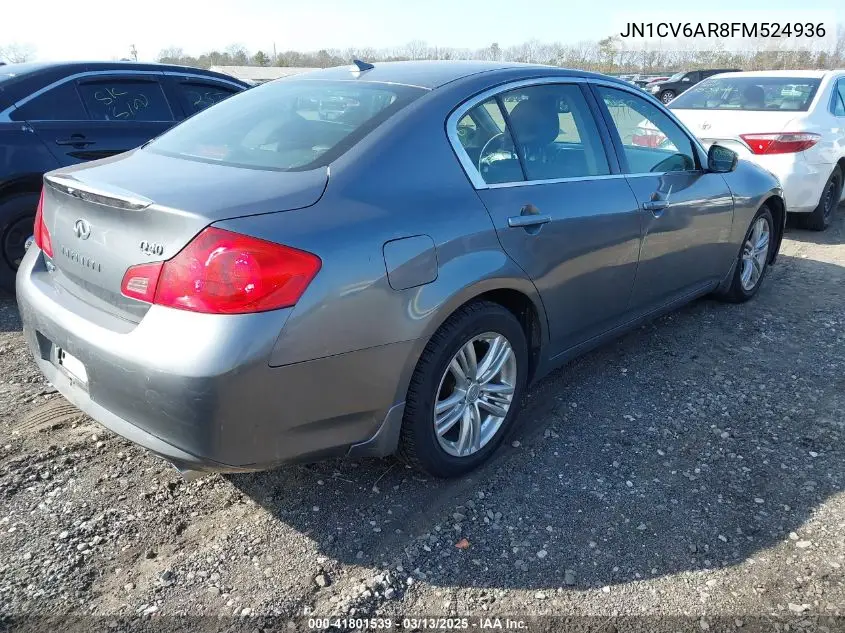 2015 Infiniti Q40 VIN: JN1CV6AR8FM524936 Lot: 41801539