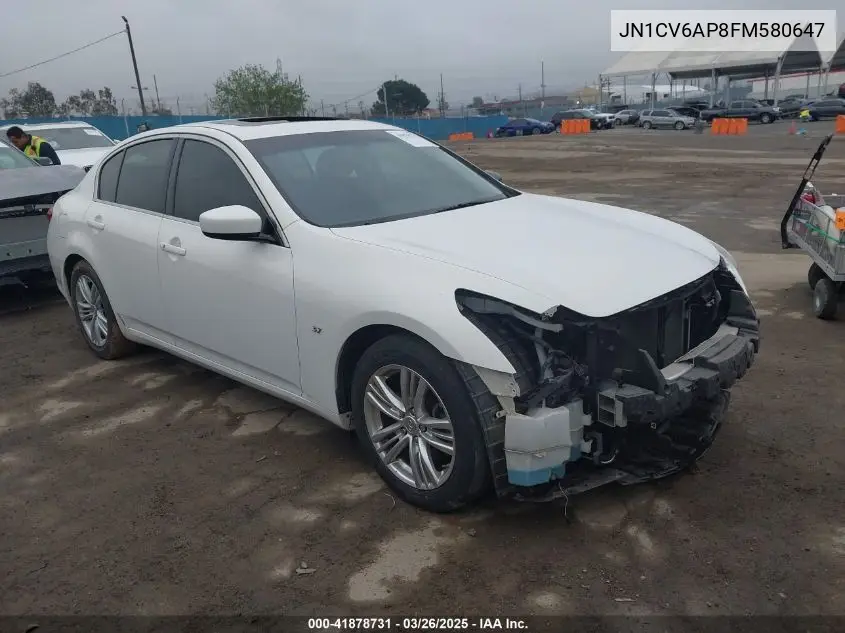 2015 Infiniti Q40 VIN: JN1CV6AP8FM580647 Lot: 41878731