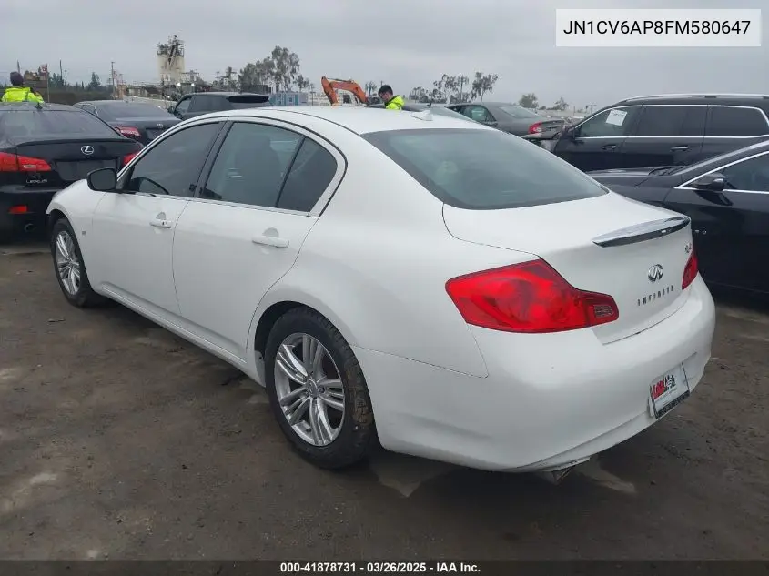 2015 Infiniti Q40 VIN: JN1CV6AP8FM580647 Lot: 41878731