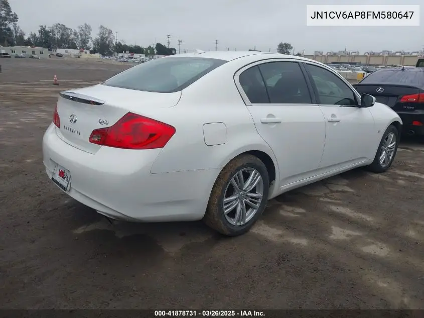 2015 Infiniti Q40 VIN: JN1CV6AP8FM580647 Lot: 41878731