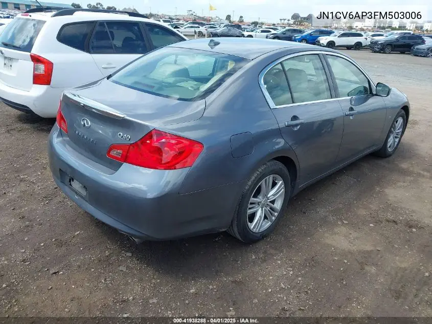 2015 Infiniti Q40 VIN: JN1CV6AP3FM503006 Lot: 41938288