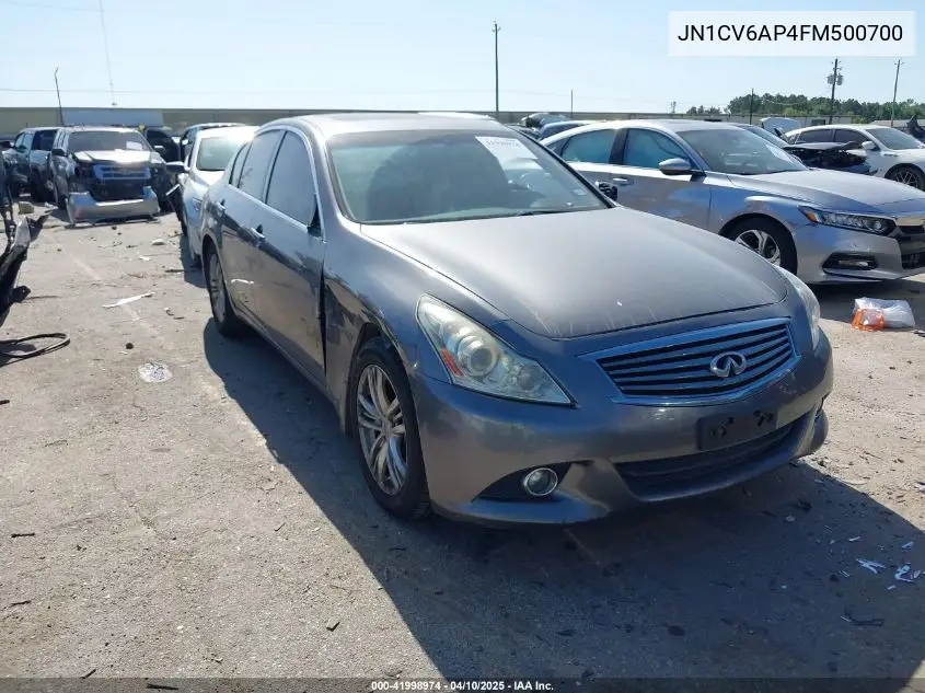 2015 Infiniti Q40 VIN: JN1CV6AP4FM500700 Lot: 41998974