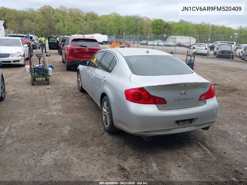 2015 Infiniti Q40 VIN: JN1CV6AR9FM520409 Lot: 42069558