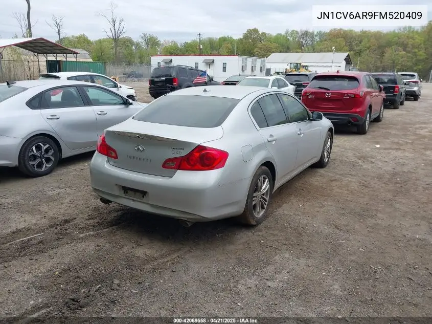 2015 Infiniti Q40 VIN: JN1CV6AR9FM520409 Lot: 42069558
