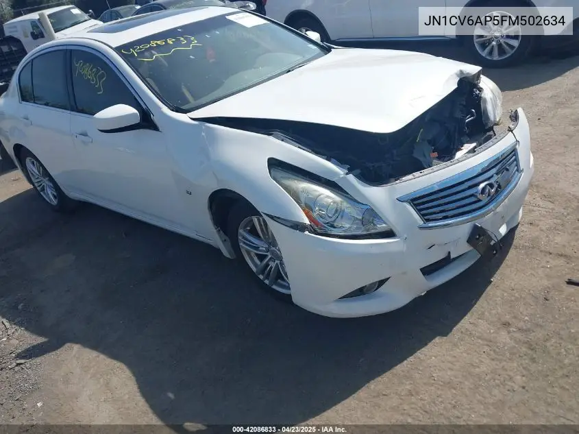 2015 Infiniti Q40 VIN: JN1CV6AP5FM502634 Lot: 42086833