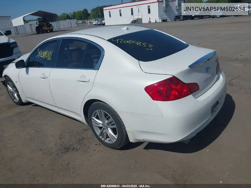 2015 Infiniti Q40 VIN: JN1CV6AP5FM502634 Lot: 42086833