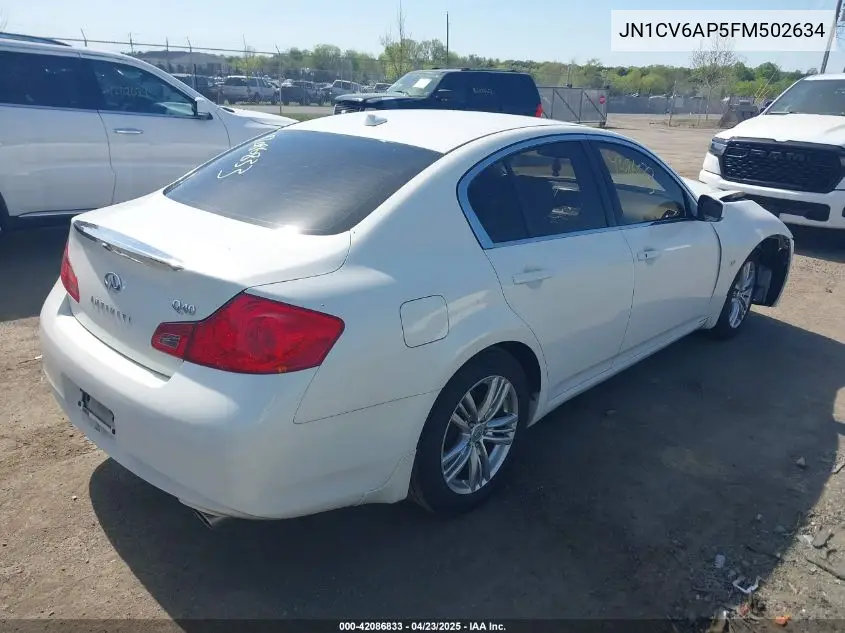 2015 Infiniti Q40 VIN: JN1CV6AP5FM502634 Lot: 42086833