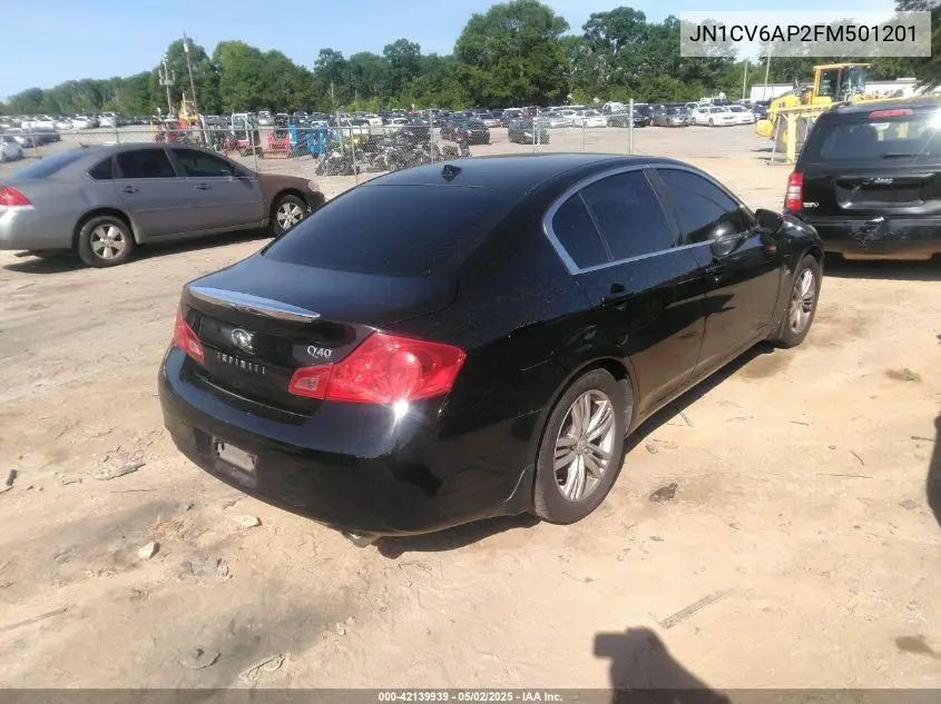 2015 Infiniti Q40 VIN: JN1CV6AP2FM501201 Lot: 42139939