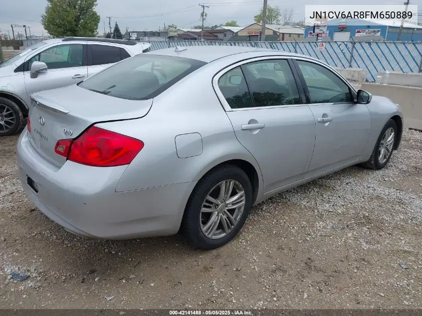 2015 Infiniti Q40 VIN: JN1CV6AR8FM650889 Lot: 42141488