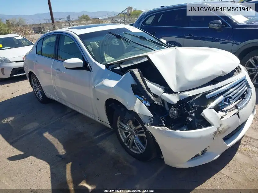 2015 Infiniti Q40 VIN: JN1CV6AP4FM501944 Lot: 42153211