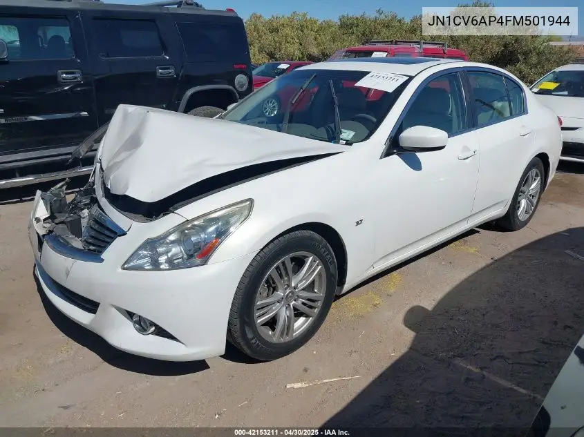2015 Infiniti Q40 VIN: JN1CV6AP4FM501944 Lot: 42153211