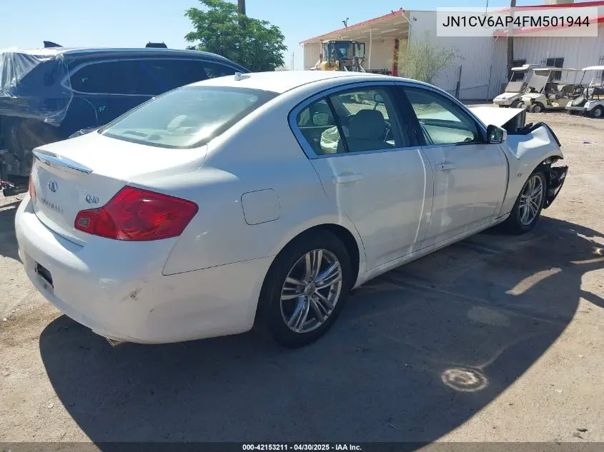 2015 Infiniti Q40 VIN: JN1CV6AP4FM501944 Lot: 42153211