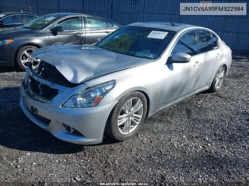 2015 Infiniti Q40 VIN: JN1CV6AR9FM522984 Lot: 42210379