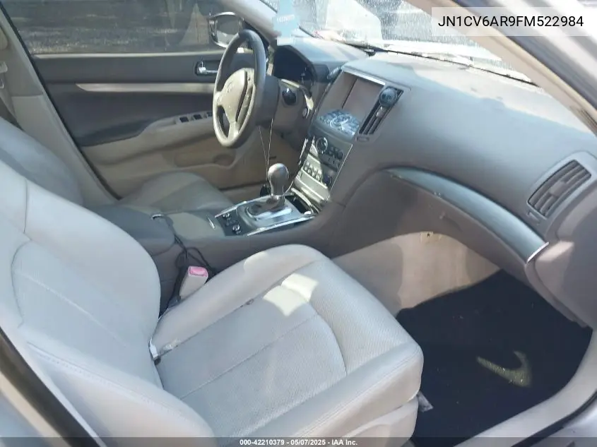 2015 Infiniti Q40 VIN: JN1CV6AR9FM522984 Lot: 42210379
