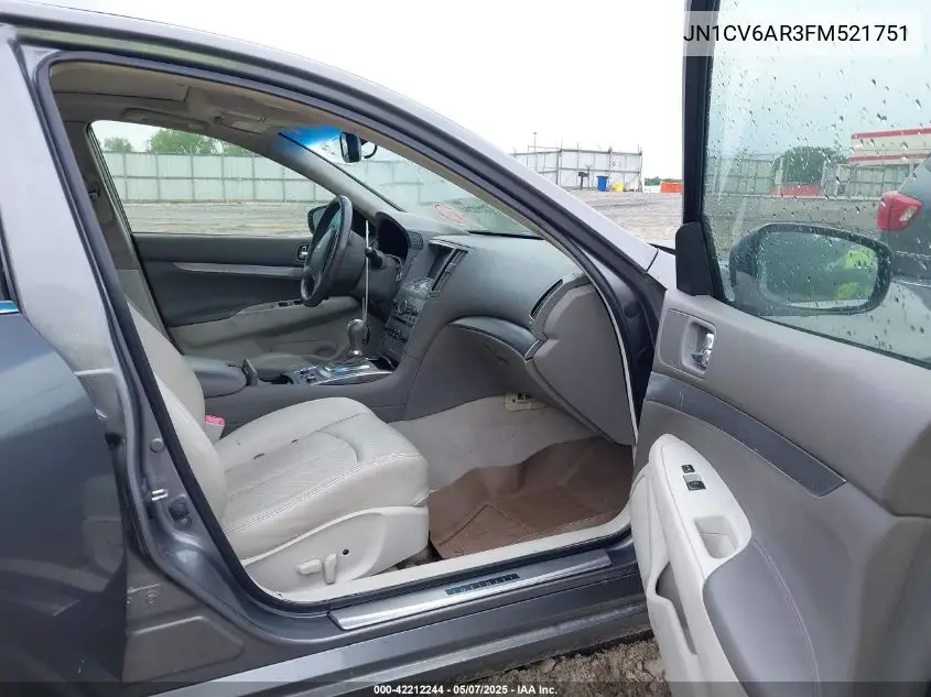 2015 Infiniti Q40 VIN: JN1CV6AR3FM521751 Lot: 42212244