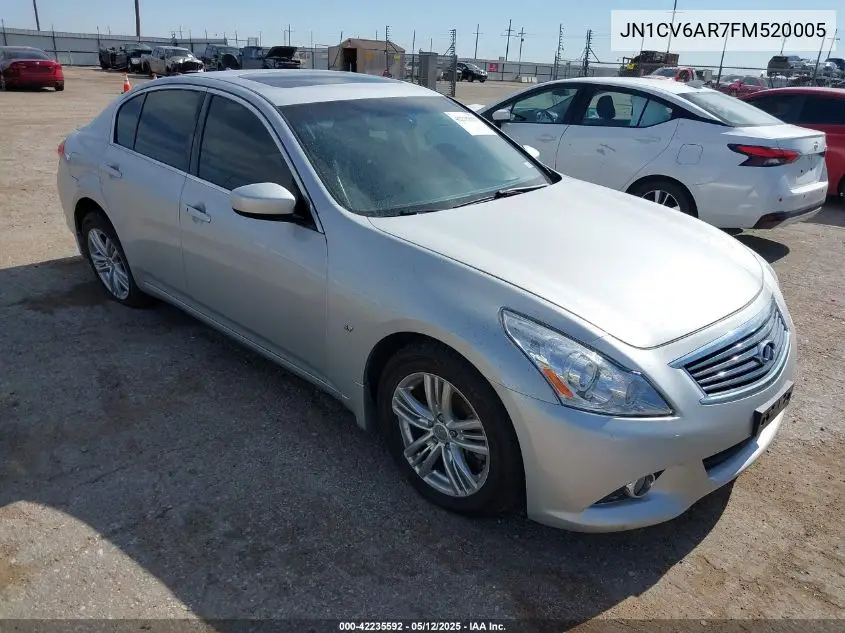 2015 Infiniti Q40 VIN: JN1CV6AR7FM520005 Lot: 42235592