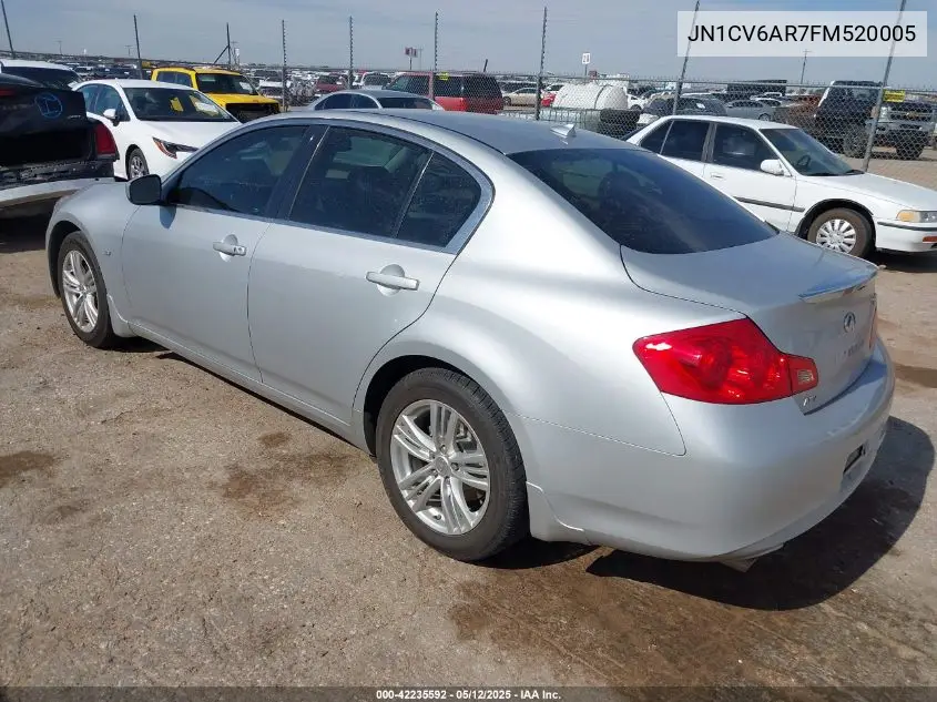 2015 Infiniti Q40 VIN: JN1CV6AR7FM520005 Lot: 42235592