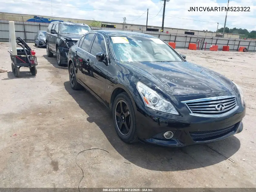 2015 Infiniti Q40 VIN: JN1CV6AR1FM523322 Lot: 42238751